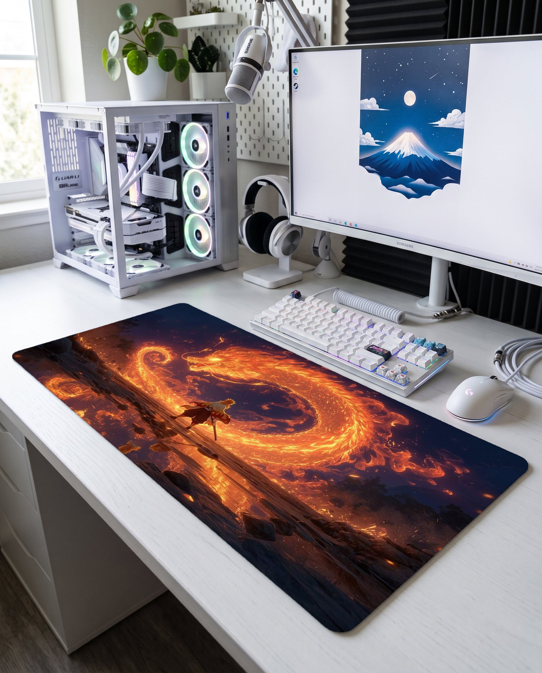 Demon Slayer Rengoku Flame Dragon Breathing Gaming Mousepad