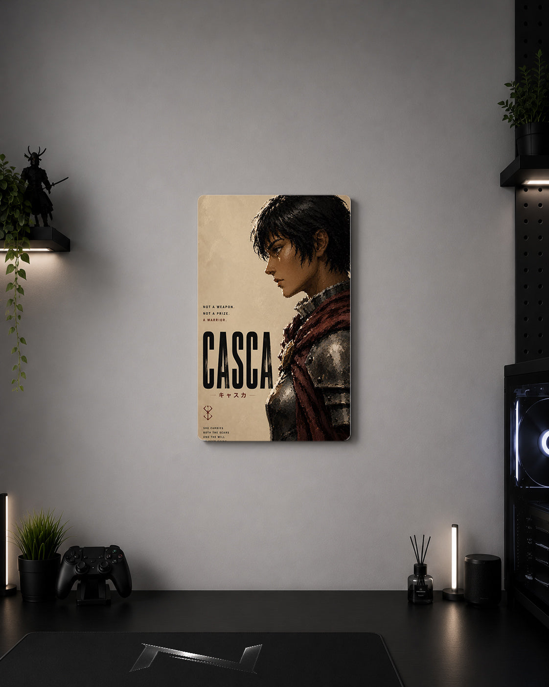 Berserk Casca "A Warrior" Golden Age Metal Duvar Tablosu