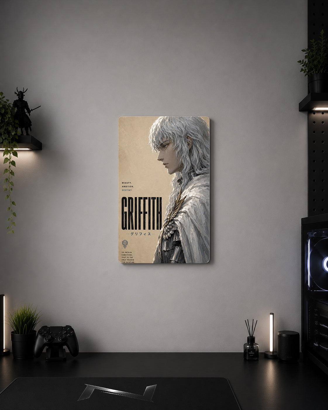 Berserk Griffith "White Hawk" Ambition & Destiny Metal Duvar Tablosu