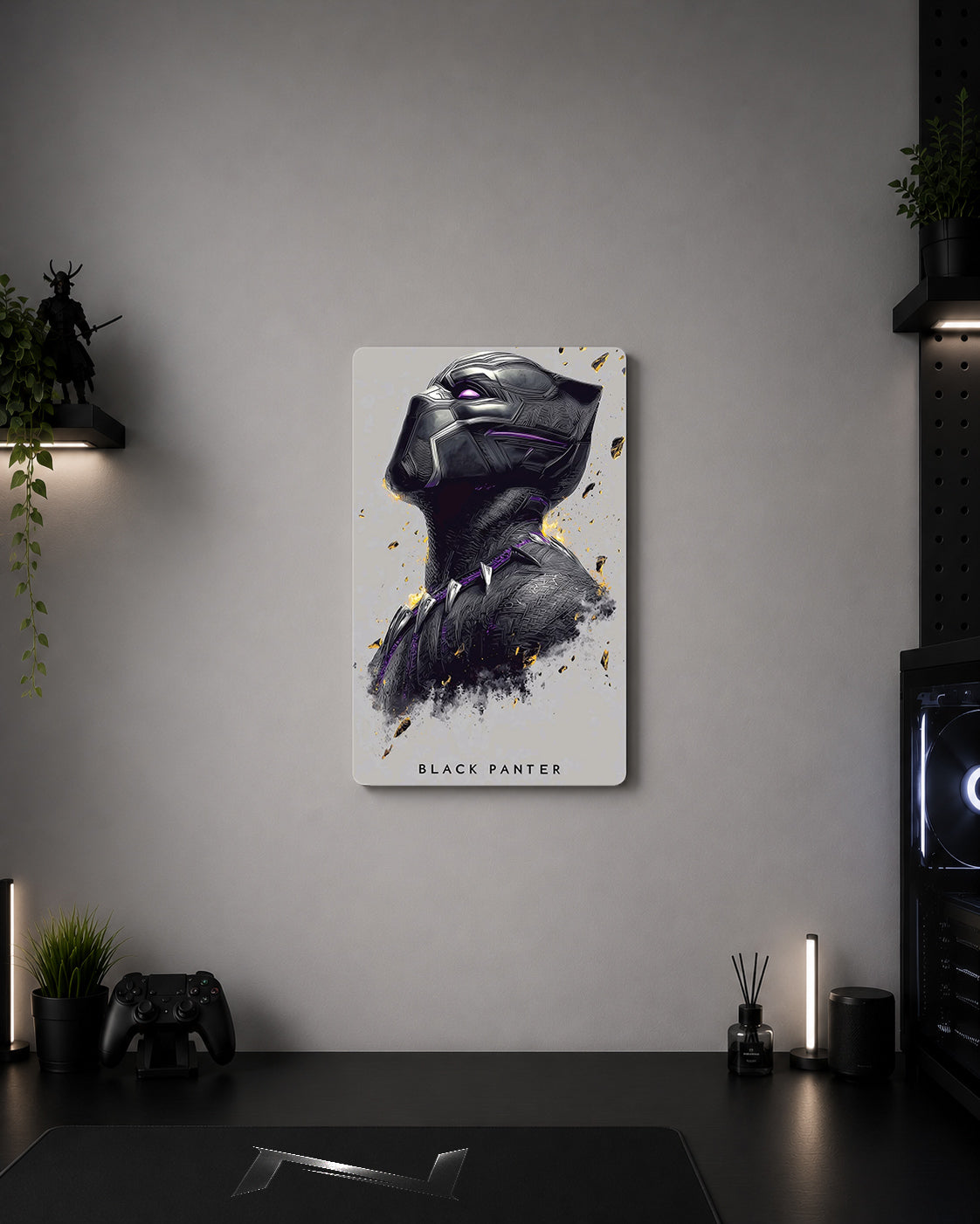Marvel Black Panther "Wakanda Forever" Minimalist Metal Duvar Tablosu