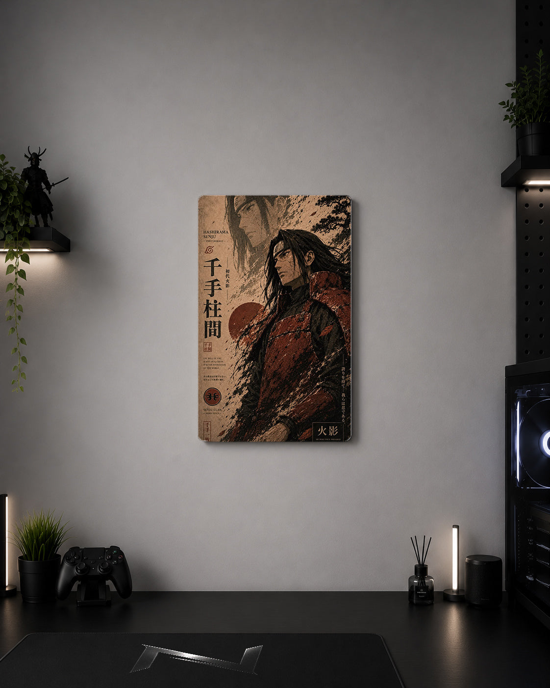Naruto Hashirama Senju "God of Shinobi" First Hokage Editorial Metal Duvar Tablosu
