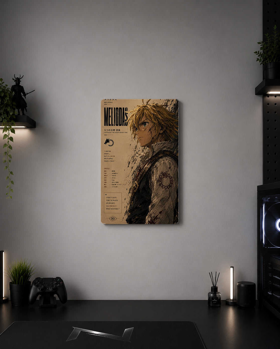 The Seven Deadly Sins Meliodas "Dragon's Sin of Wrath" Editorial Metal Duvar Tablosu
