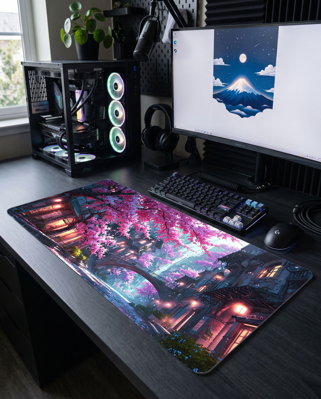 Neon Sakura: Japon Sokağı Mouse Pad
