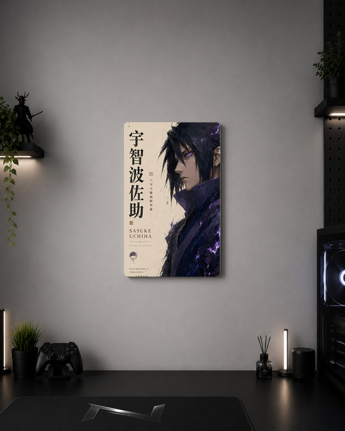Naruto Sasuke Uchiha Rinnegan & Shadow Hokage Editorial Metal Duvar Tablosu