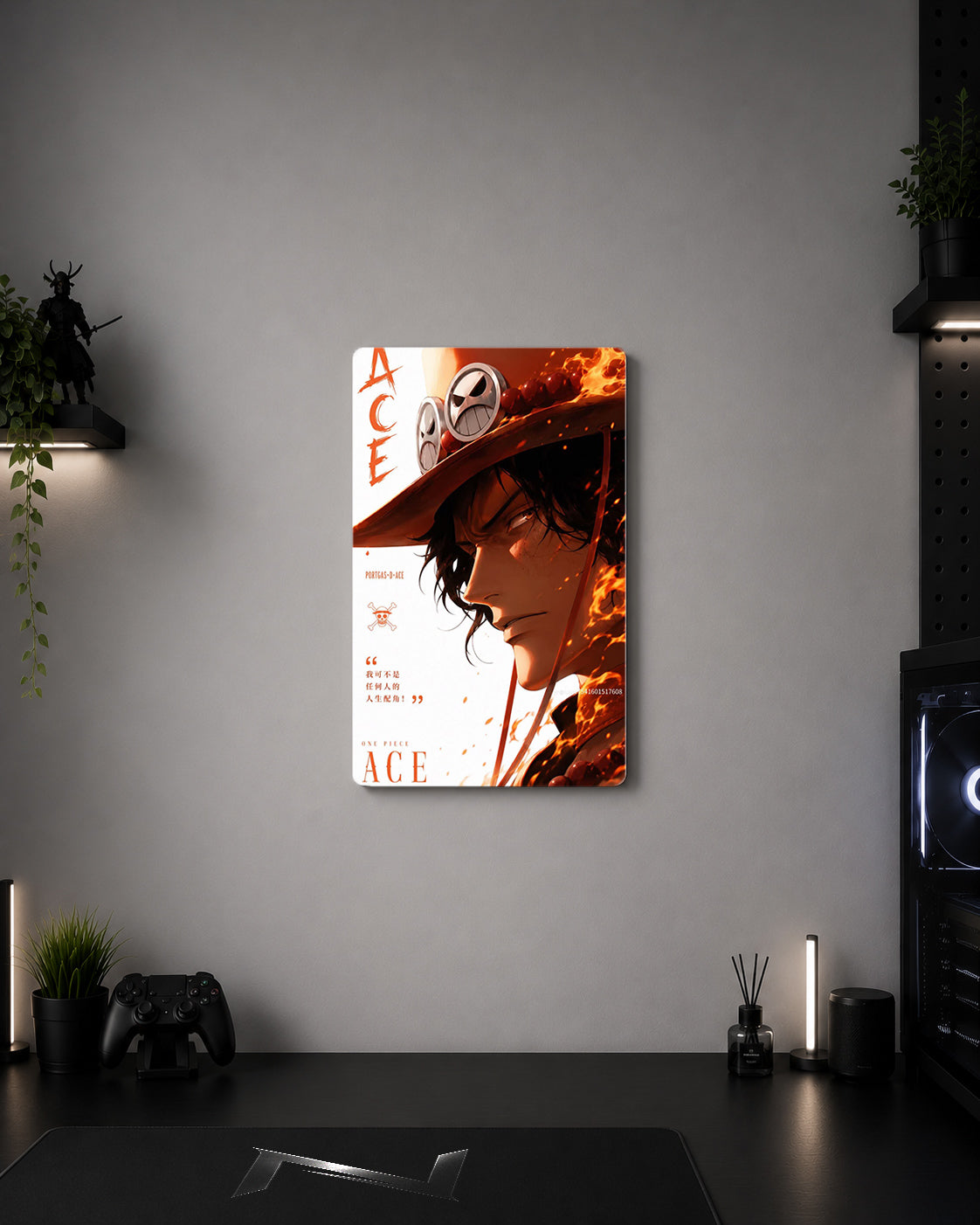 One Piece Portgas D. Ace Fire Fist Magazine Metal Duvar Tablosu