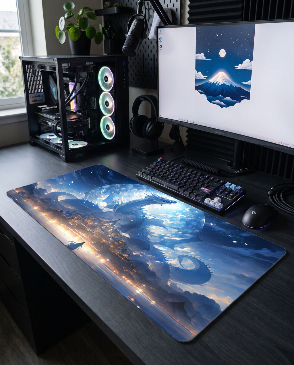 Gece Ejderhası: Kristal Mavi Dev Mouse Pad