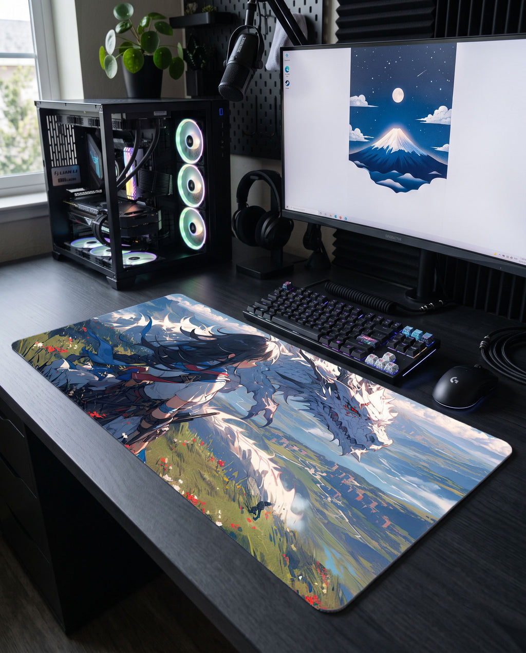 Ejderha Yemini: Savaşçı Kız & Beyaz Ejderha Mouse Pad
