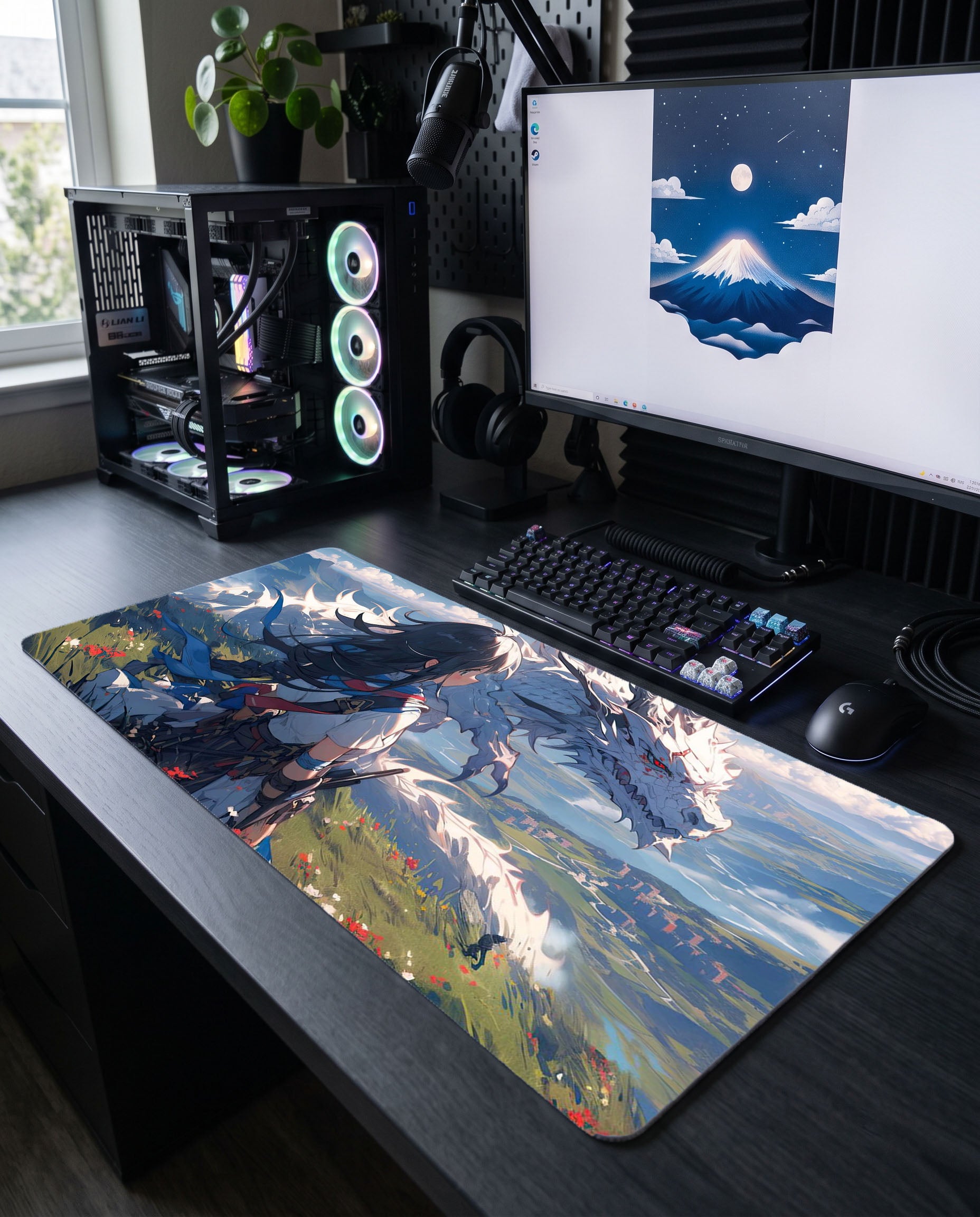 Ejderha Yemini: Savaşçı Kız & Beyaz Ejderha Mouse Pad