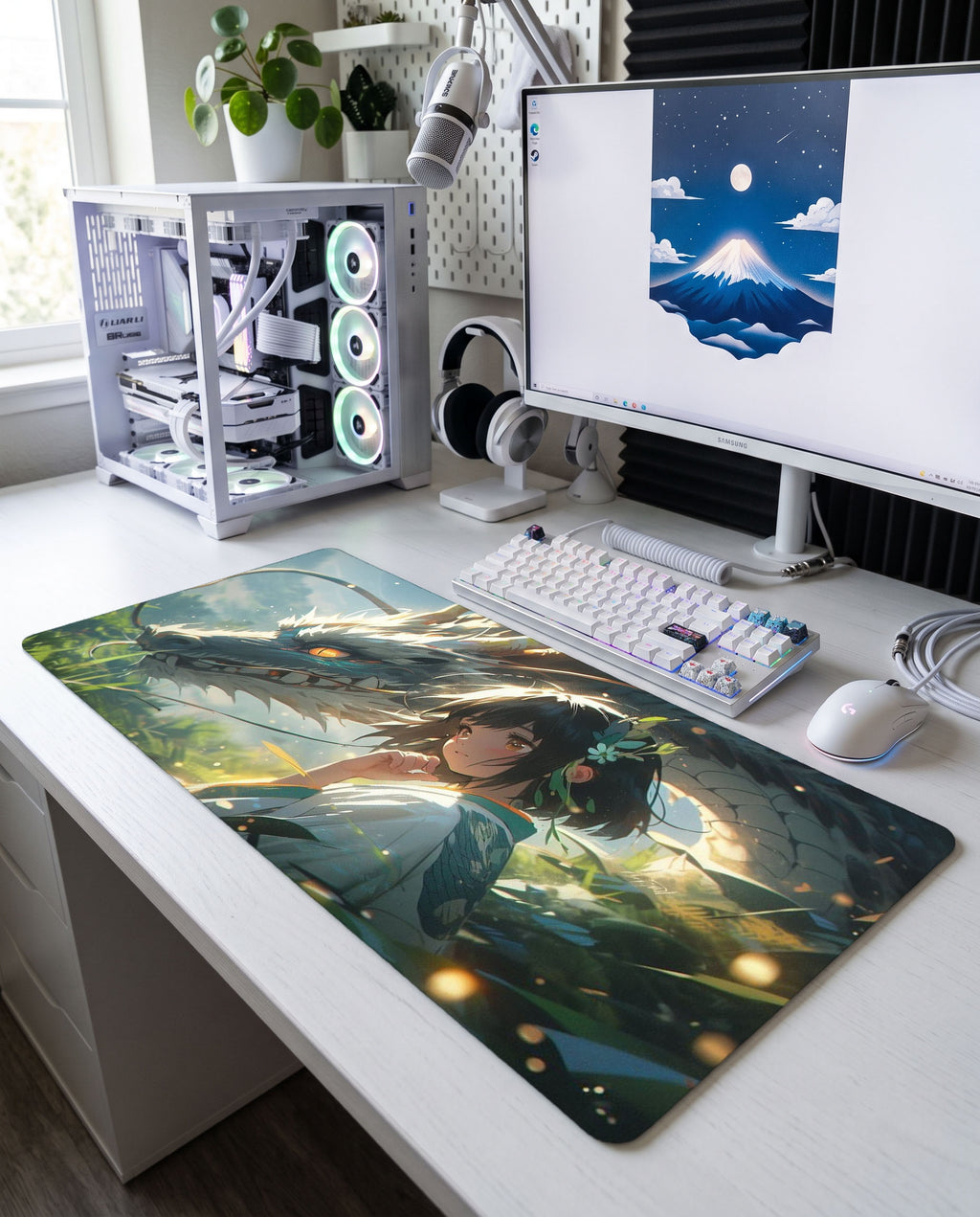 Orman Ruhu: Yeşil Ejderha & Doğa Kızı Mouse Pad