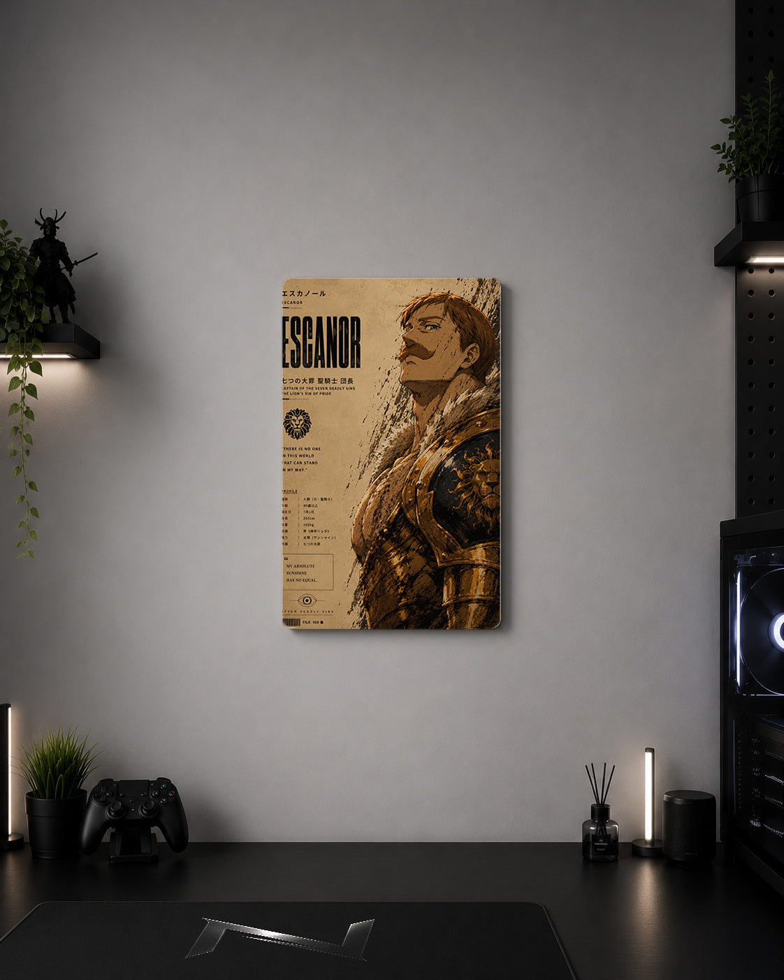 The Seven Deadly Sins Escanor "Lion's Sin of Pride" Editorial Metal Duvar Tablosu
