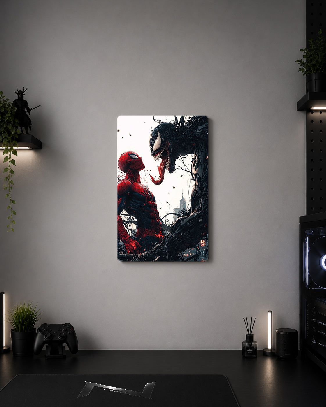 Spider-Man vs Venom Symbiote Showdown Metal Duvar Tablosu