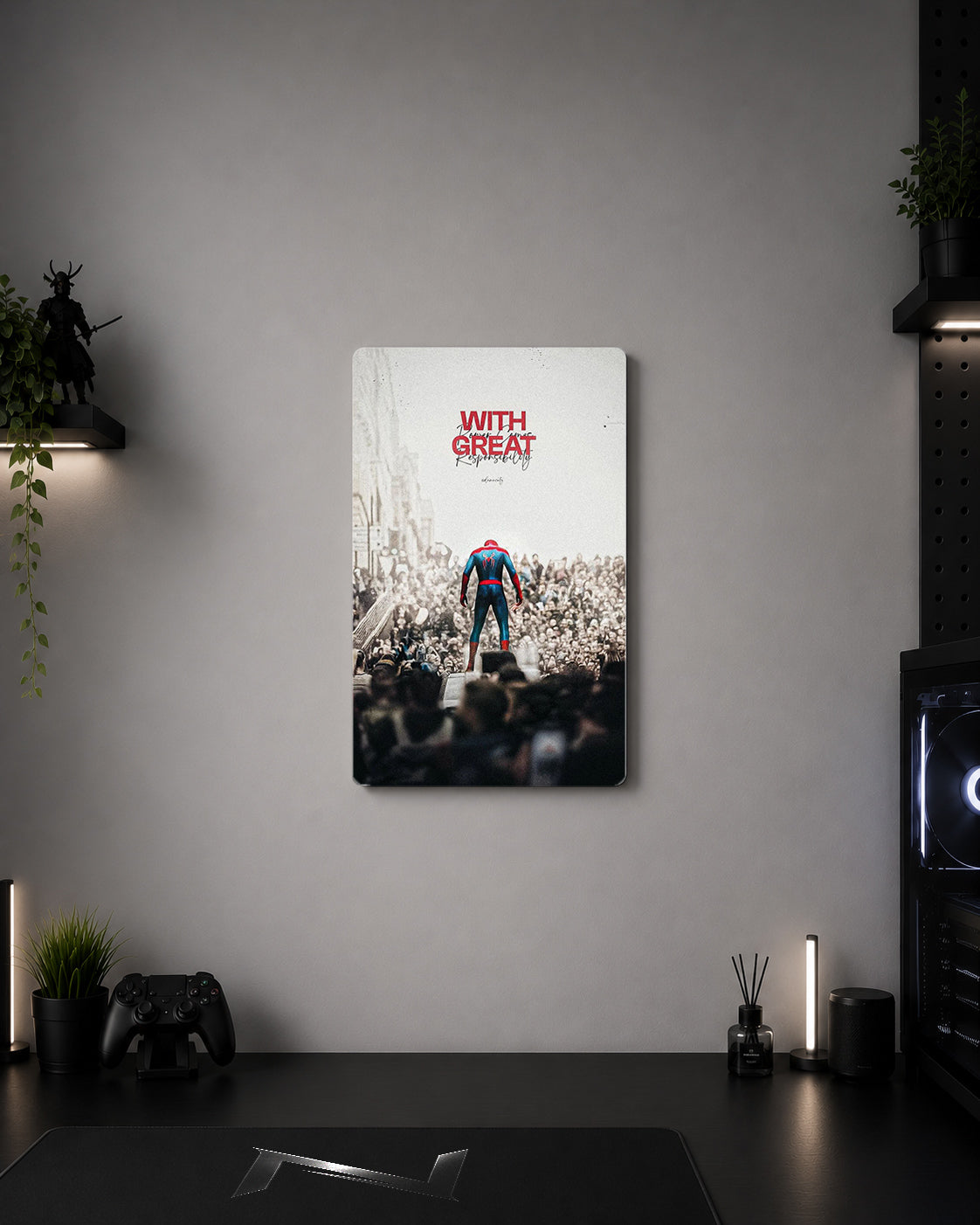 Spider-Man "With Great Power Comes Great Responsibility" Metal Duvar Tablosu