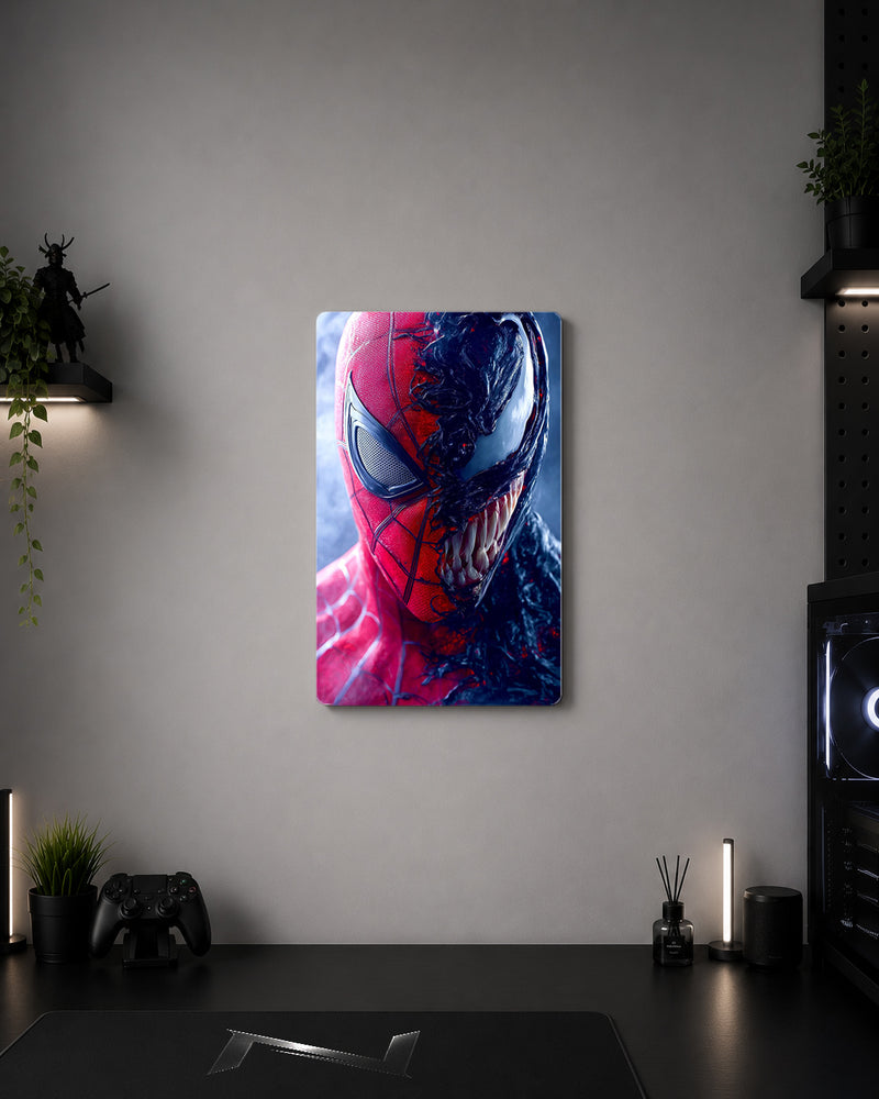 Marvel Spider-Man & Venom Symbiote Dual Face Metal Duvar Tablosu